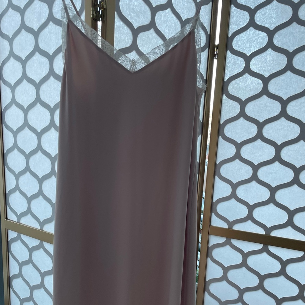 Midi slip dress, dusty rose.